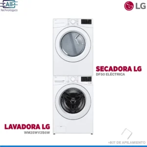 Lavadora LG 25kg Inverter WM25WV2S6W + Secadora DF50